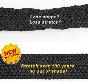 img 1 attached to Upgrade your Business Style with Bluecton Elastic Stretch Braided Men's Belt Accessories