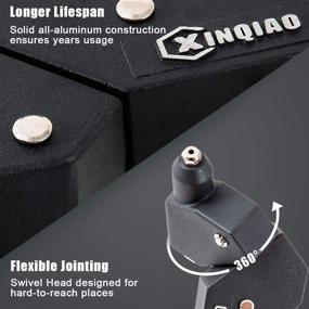 img 2 attached to 🔩 XINQIAO Rivet Gun Kit: 360° Swivel Head Hand Riveter Set for Metal with 100 Pcs Rivets & 4 Interchangeable Heads - Tool-Free!