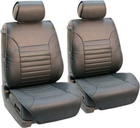 img 4 attached to 🪑 FH Group PU206GRAY102 Gray Quilted Leather Seat Cushions with Seatback Organizer - Set of 2 (Airbag Safe & Multifunctional)