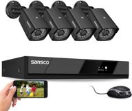 🏠 sansco 8ch home security surveillance system: 1080p wired dvr & 4x hd outdoor cctv camera with night vision, remote access, email alerts logo