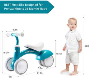 img 2 attached to 🚲 Beiens Upgraded Large Baby Balance Bikes: 10 Months - 36 Months Toddler Bike Riding Toys, No Pedal 4 Training Wheels, Ideal First Birthday Gift Bike for Boys and Girls