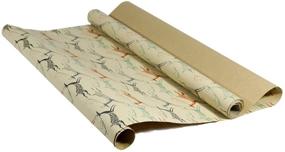 img 1 attached to 🎁 Beautifully Designed Printed Kraft Wrapping Paper - Elegant Snow Birds, Deer, and Ice Flowers on Brown Kraft - 30"x15 Feet, 112.5 Sq. Ft. Total