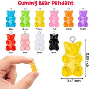 img 1 attached to 🌸 Vibrant Flower Bear Pendant Charms - Resin Earring Charms for DIY Jewelry Making - Necklace, Bracelet, Keychain Supplies for Teens Girls (40pcs, In Pairs)