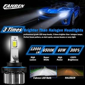 img 3 attached to 🔦 9008/H13 LED Headlight Bulbs, 12000 Lumens 6500K Cool White Super Bright Conversion Kit, High Beam/Low Beam Light, IP68 Waterproof - Pack of 2