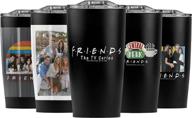 premium stainless steel tumbler with friends logo | 20 oz vacuum insulated coffee travel mug/cup | leakproof sliding lid | hot & cold beverages логотип