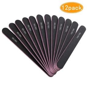 img 4 attached to KISSBUTY 12PCS Nail Files Emery Board: Double Sided 100 180 Grit, Washable Manicure Pedicure Nail File Set