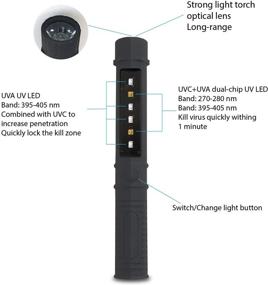 img 2 attached to 🔆 WBM Portable UV Light Sanitizer Wand, Rechargeable Disinfection Lamp for Rooms, Homes, Travel, Face Covers, Phones | 270 nm Ultraviolet Wavelength Germicidal Sterilizer Kills 99% of Germs & Viruses