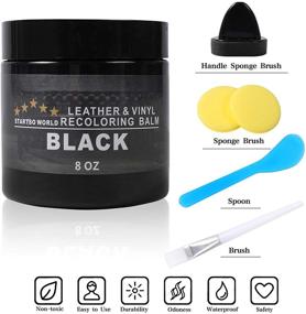 img 3 attached to Premium Leather Recoloring Balm & Repair Cream Kit - Restore Black Couches, Sofas, Furniture Color Dye - 8oz