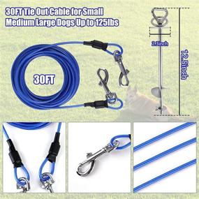 img 1 attached to 🐶 EKXOZV Dog Tie Out Cable and Stake: Heavy Duty, 30Ft Leash for Camping, Yard, or Beach - Convenient, Sturdy, and Suitable for Dogs Up to 200 lbs