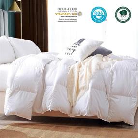 img 3 attached to YaQunie Queen Size All Season White Goose Down Comforter - 100% Combed Cotton, 48oz Medium Warmth - Year-Around Duvet Insert, 90x90 Inches