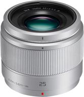 panasonic lumix h-h025e-k 25mm silver lens for g series - micro four thirds camera logo