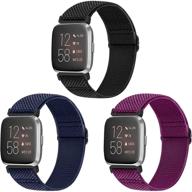 📌 универсальные эластичные ремни водтиан: совместимы с fitbit versa 2/versa/versa lite/versa special edition | регулируемые нейлоновые косички для женщин и мужчин логотип