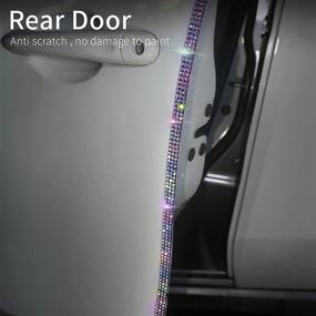 img 3 attached to 🚗 LeapoFaith 4 Pcs Car Door Bling Edge Sticker Car Door Guard Bumper Strip Protector Anti Scratch Crystal Protection Tape 90cm/35.4'' Each - Multicolor