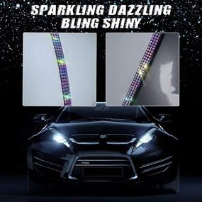 img 1 attached to 🚗 LeapoFaith 4 Pcs Car Door Bling Edge Sticker Car Door Guard Bumper Strip Protector Anti Scratch Crystal Protection Tape 90cm/35.4'' Each - Multicolor