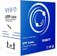 🔌 vivo black 1,000ft cat6 ethernet cable: waterproof, outdoor, direct burial - cca wire, utp pull box - heavy-duty performance cable-v007 logo