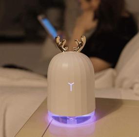 img 3 attached to 🦌 Mini Deer USB Air Humidifier: Portable Cool Mist Vaporizer with Night Light for Bedroom, Office, Desktop, Car, and Travel