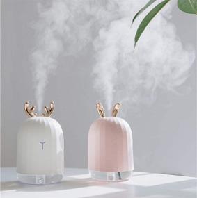 img 2 attached to 🦌 Mini Deer USB Air Humidifier: Portable Cool Mist Vaporizer with Night Light for Bedroom, Office, Desktop, Car, and Travel