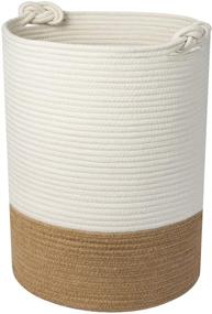 img 4 attached to 🧺 UBBCARE Large Cotton Rope Laundry Basket | Woven Blanket Basket | Baby Laundry Hamper | Toy Storage Bin - 18 inch x 14 inch