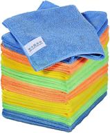 🧼 24-pack microfiber cleaning cloths - reusable & washable kitchen rags, lint-free & streak-free dish cloths - highly absorbent soft towels for car, house, kitchen - window & dish wipes logo