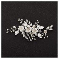 handmade silver bridal hair comb clip for wedding hair accessories - sweetv, ideal for brides and women logo