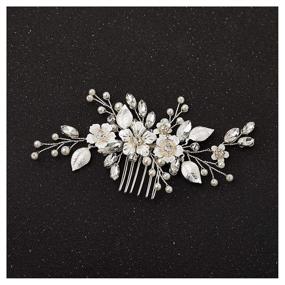 img 4 attached to Handmade Silver Bridal Hair Comb Clip for Wedding Hair Accessories - SWEETV, Ideal for Brides and Women