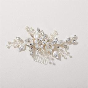 img 1 attached to Handmade Silver Bridal Hair Comb Clip for Wedding Hair Accessories - SWEETV, Ideal for Brides and Women