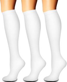 img 4 attached to 🧦 Compression Socks for Women & Men Circulation (3 Pairs) - Optimal Support for Running, Nurses, Recovery, Cycling, and Flight