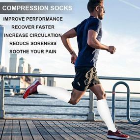 img 2 attached to 🧦 Compression Socks for Women & Men Circulation (3 Pairs) - Optimal Support for Running, Nurses, Recovery, Cycling, and Flight