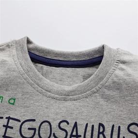 img 2 attached to Детская одежда для мальчиков "Stegosaurus": футболки с круглым вырезом с короткими рукавами с узором динозавра на верхней одежде, майках и рубашках.