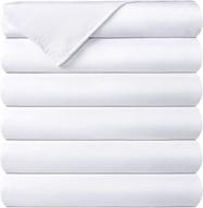 king flat sheets - pack of 6 - premium 1800 thread count - luxuriously soft brushed microfiber - shrink & fade resistant top sheets for hotels, hospitals, spas - bulk set of 6, white logo