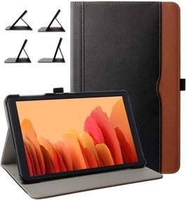 img 4 attached to 📱 ZoneFoker Samsung Galaxy Tab A7 10.4 2020 Case - Business Leather Cover with Pen Holder Pocket (Black/Brown)