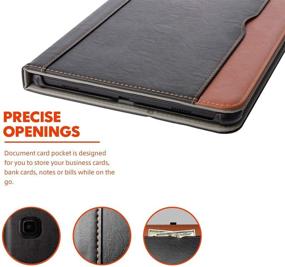 img 1 attached to 📱 ZoneFoker Samsung Galaxy Tab A7 10.4 2020 Case - Business Leather Cover with Pen Holder Pocket (Black/Brown)