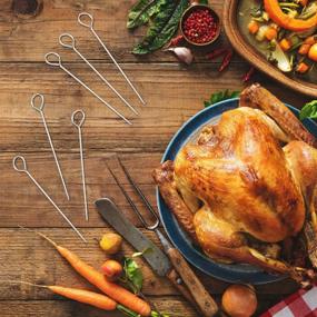 img 3 attached to 🦃 WILLBOND Poultry Lacing Kit: 17-Piece Set for Perfectly Trussed Turkey & Meat Roasting - Includes 6 Inch Lacers, Barbecue Skewers, Cooking Twine & String - Must-Have Grilling Supplies