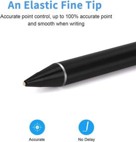 img 2 attached to 🖊️ Black Stylus Pen for Touch Screens - Digital Active Pencil with Fine Point Precision - Compatible with iPhone, iPad, and Other Tablets