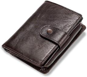 img 4 attached to HUANLANG Vintage Capacity Leather Wallets