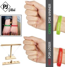 img 3 attached to 🎯 Enhance Family Fun with PJ Vital Handmade Hook and Ring Game Bundle - Perfect for Both Kids and Adults - Indoor and Outdoor Ring Toss Game with Shot Ladder and Wristbands