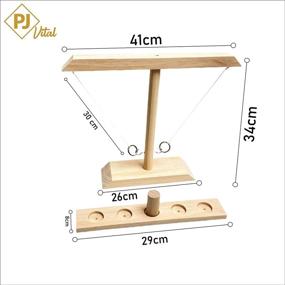 img 2 attached to 🎯 Enhance Family Fun with PJ Vital Handmade Hook and Ring Game Bundle - Perfect for Both Kids and Adults - Indoor and Outdoor Ring Toss Game with Shot Ladder and Wristbands