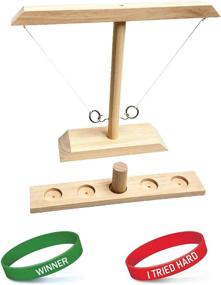 img 4 attached to 🎯 Enhance Family Fun with PJ Vital Handmade Hook and Ring Game Bundle - Perfect for Both Kids and Adults - Indoor and Outdoor Ring Toss Game with Shot Ladder and Wristbands