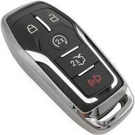 серебряный чехол-рукав для ключа с кнопками 2/3/4/5 smart key ford fusion f-150 edge explorer mustang lincoln mkz mkc (не подходит для сворачивающихся ключей) логотип