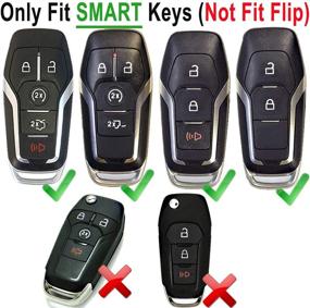 img 3 attached to Серебряный чехол-рукав для ключа с кнопками 2/3/4/5 Smart Key Ford Fusion F-150 Edge Explorer Mustang Lincoln MKZ MKC (НЕ подходит для сворачивающихся ключей)