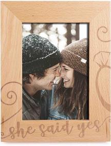 img 4 attached to 💍 Engagement Wooden Picture Frame - She Said Yes by GSM Brands