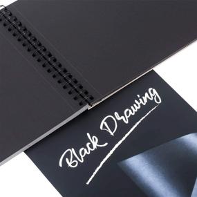 img 2 attached to Bachmore Black Drawing Pad 9X12 inch, 50 Sheets - Top Spiral-Bound, Perforated Sketchbook 📚 with Heavyweighted 92lb/150gsm Paper for Graphite, Acrylic, Colored Pencils, Charcoal, Opaque Inks, Gouache & Pastels