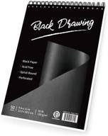 bachmore black drawing pad 9x12 inch, 50 sheets - top spiral-bound, perforated sketchbook 📚 with heavyweighted 92lb/150gsm paper for graphite, acrylic, colored pencils, charcoal, opaque inks, gouache & pastels logo