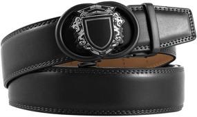 img 1 attached to Adjustable Men's Accessories - Ratchet Leather Belts with Automatic Buckle