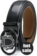 adjustable men's accessories - ratchet leather belts with automatic buckle logo