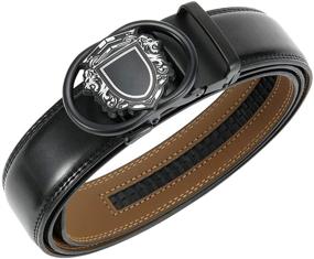 img 2 attached to Adjustable Men's Accessories - Ratchet Leather Belts with Automatic Buckle