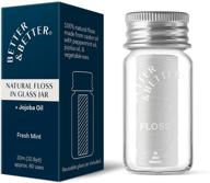 🌱 better & better natural floss: 100% plant-based waxed dental floss with jojoba oil & peppermint - refillable glass jar, eco-friendly & plastic-free oral care - 1 floss bobbin, 30m/32.8yd logo