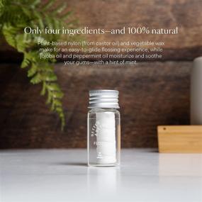 img 2 attached to 🌱 Better & Better Natural Floss: 100% Plant-Based Waxed Dental Floss with Jojoba Oil & Peppermint - Refillable Glass Jar, Eco-Friendly & Plastic-Free Oral Care - 1 Floss Bobbin, 30m/32.8yd