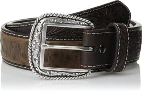 img 1 attached to 🦢 Ariat Mens Ostrich Print Brown Men's Accessories: Add a Touch of Exotic Elegance to Your Style!