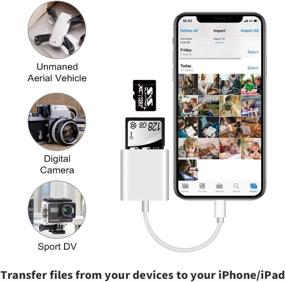 img 2 attached to SD Card Reader for iPhone, iPad, Camera - Dual Card Slot Memory Card Reader - Supports SD and TF Card - Trail Camera Viewer - SD Card Adapter - Portable Micro SD Card Reader - No Application Required - Plug and Play